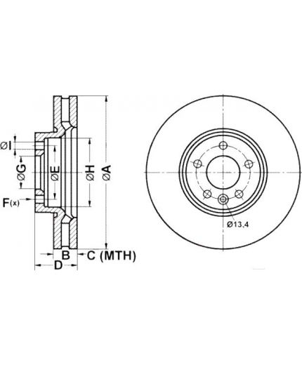 ATE Тормозной диск передний Фото 2