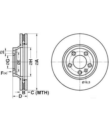 ATE Тормозной диск передний (левый) Фото 2