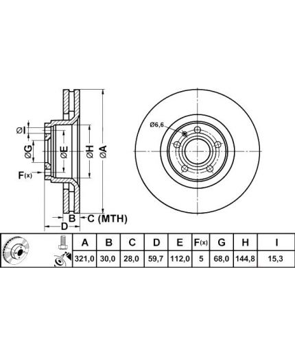 ATE Тормозной диск передний Фото 2