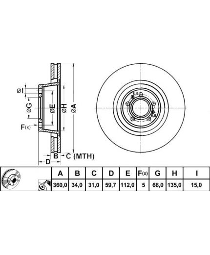ATE Тормозной диск передний Фото 2