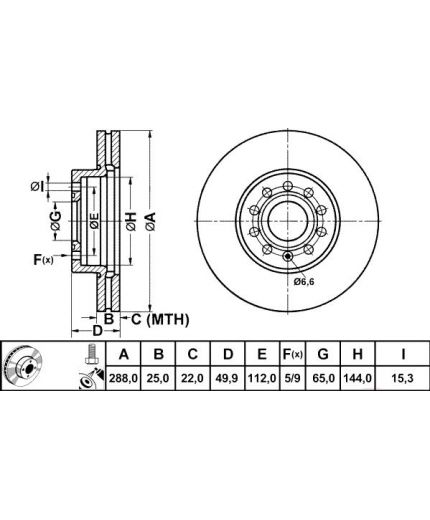 ATE Тормозной диск передний Фото 2