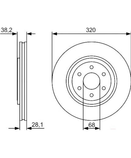 BOSCH Тормозной диск передний Фото 2