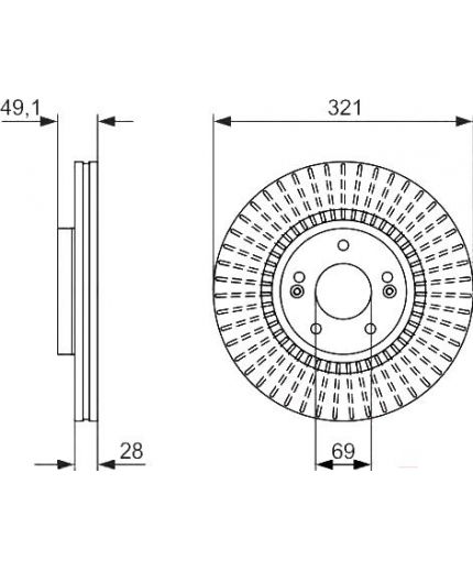 BOSCH Тормозной диск передний Фото 2