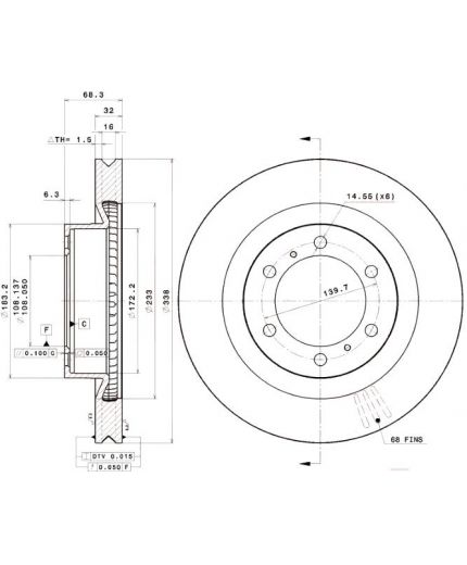 BREMBO Тормозной диск передний Фото 3