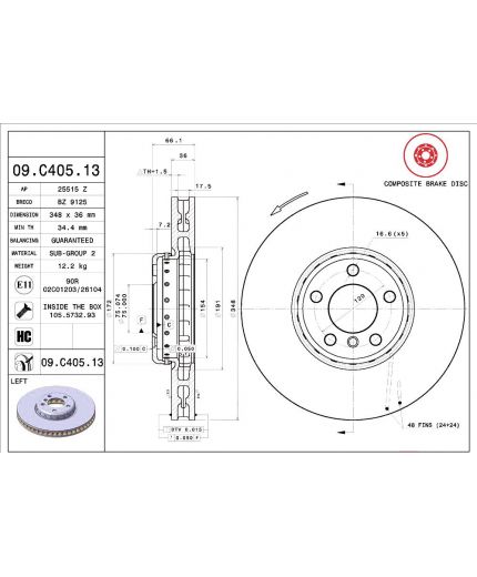 BREMBO Тормозной диск передний (левый) Фото 3