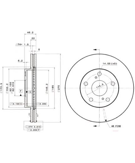 BREMBO Тормозной диск передний Фото 3