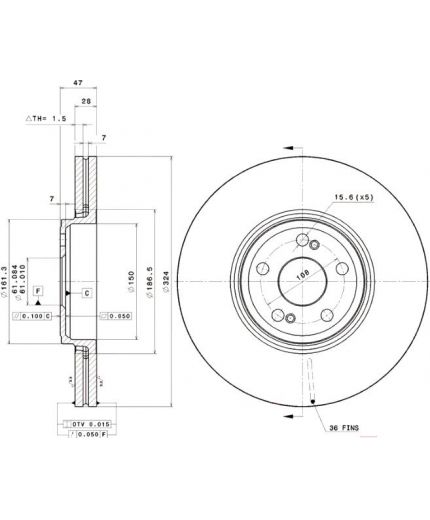 BREMBO Тормозной диск передний Фото 2