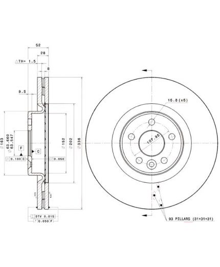 BREMBO Тормозной диск передний Фото 2