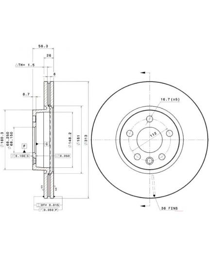BREMBO Тормозной диск передний Фото 3