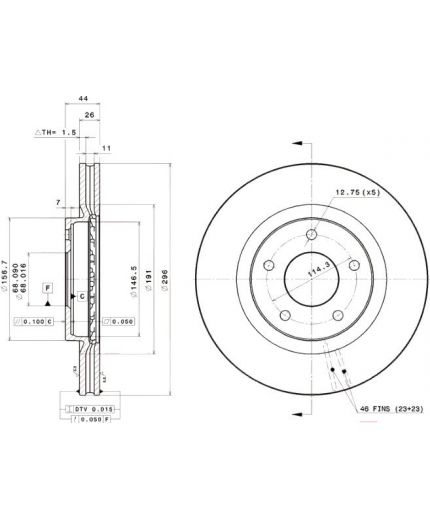 BREMBO Тормозной диск передний Фото 3
