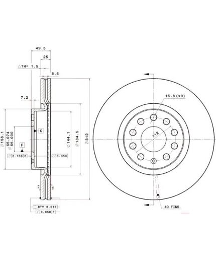 BREMBO Тормозной диск передний Фото 3