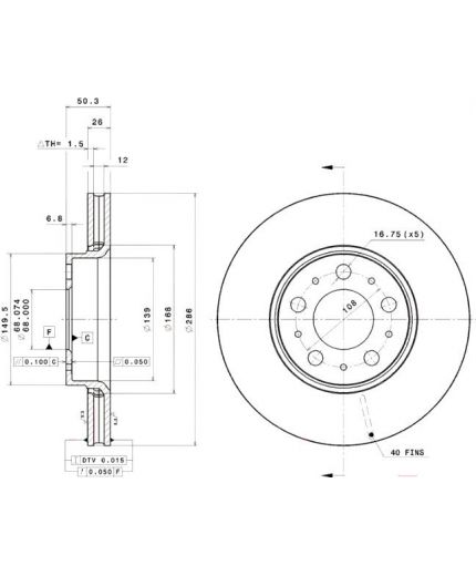 BREMBO Тормозной диск передний Фото 2