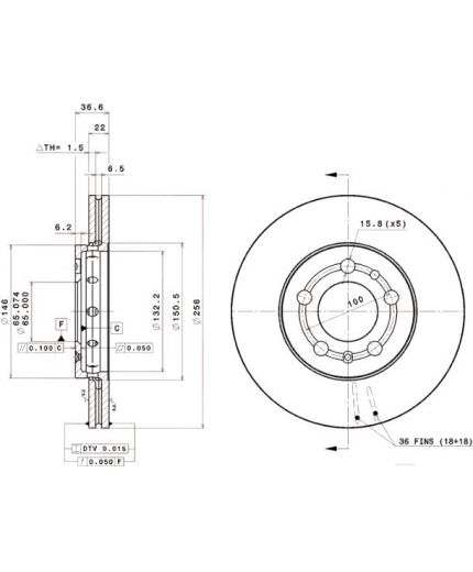 BREMBO Тормозной диск передний Фото 2