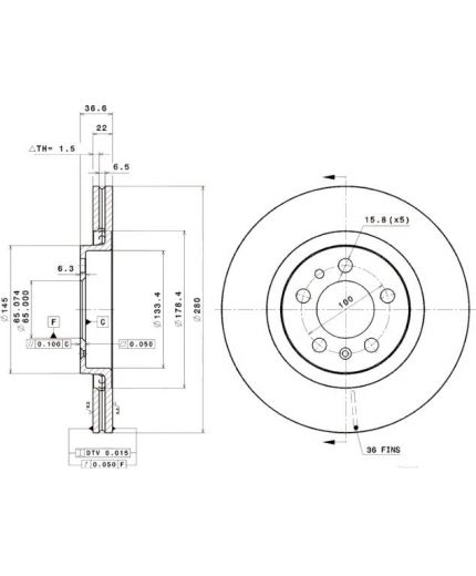 BREMBO Тормозной диск передний