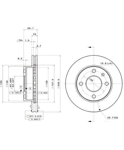BREMBO Тормозной диск передний Фото 3