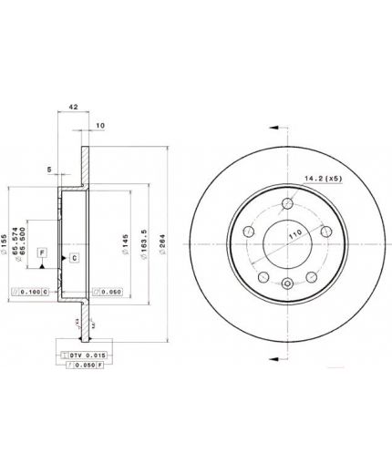 BREMBO Тормозной диск задний Фото 3