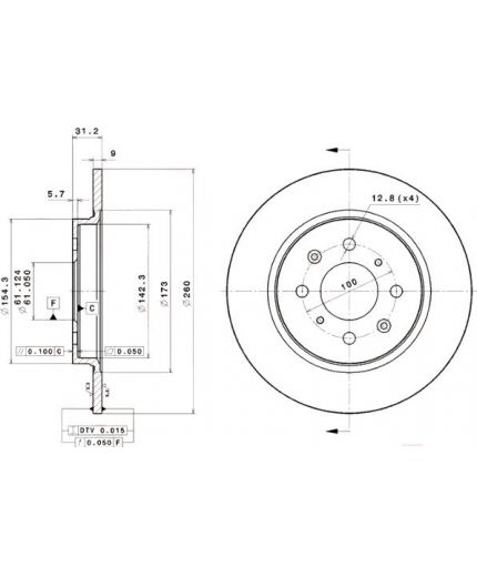 BREMBO Тормозной диск задний Фото 3