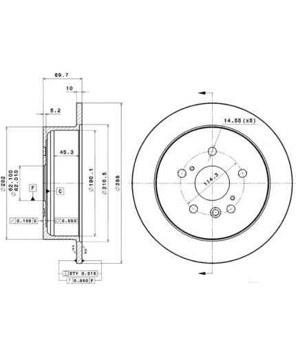 BREMBO Тормозной диск задний с покрытием Фото 3