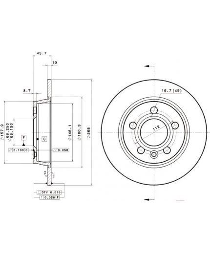BREMBO Тормозной диск задний Фото 2