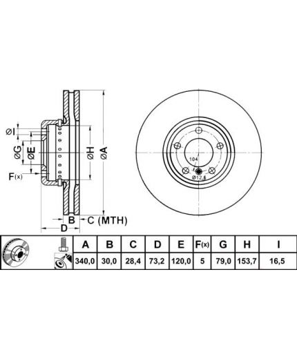 ATE Тормозной диск передний (двухсоставной) Фото 2