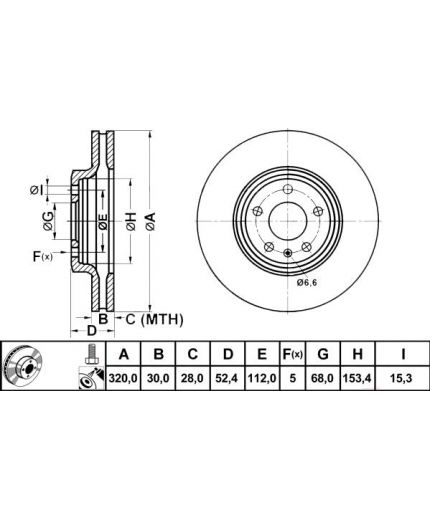ATE Тормозной диск передний Фото 2