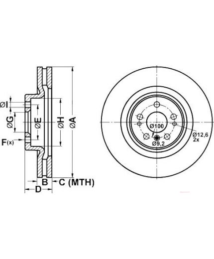 ATE Тормозной диск передний Фото 2