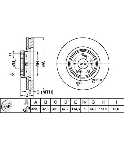 ATE Тормозной диск передний Фото 2