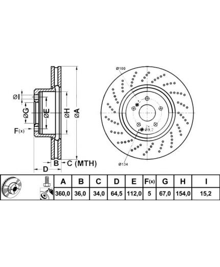 ATE Тормозной диск передний Фото 2