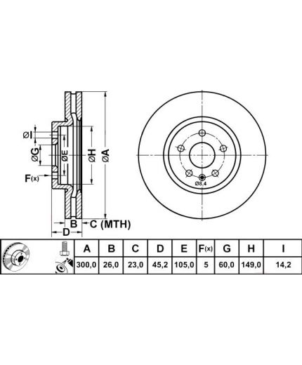 ATE Тормозной диск передний Фото 2