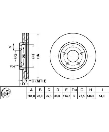 ATE Тормозной диск передний Фото 2