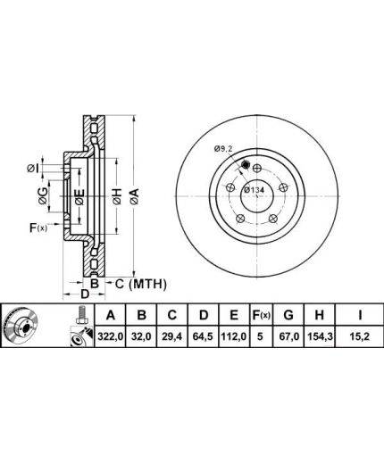 ATE Тормозной диск передний Фото 2