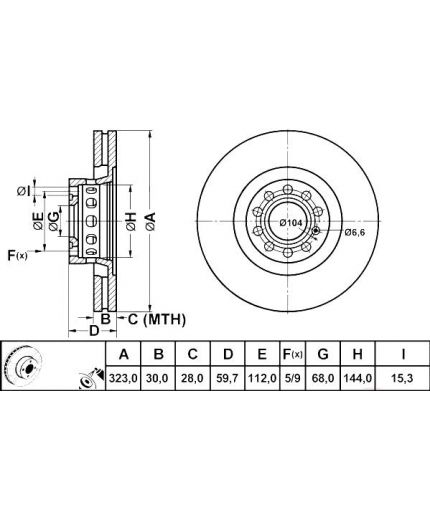 ATE Тормозной диск передний Фото 2