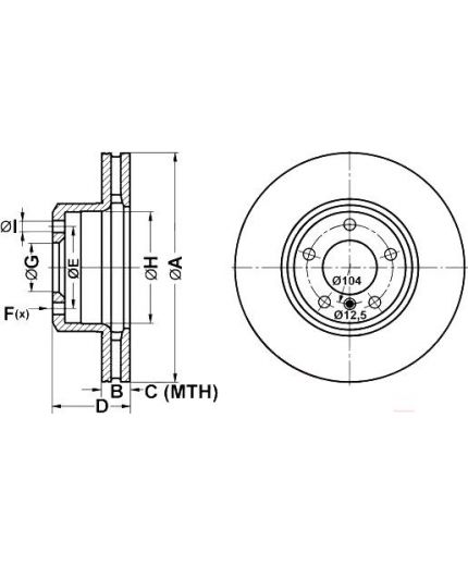 ATE Тормозной диск передний Фото 2