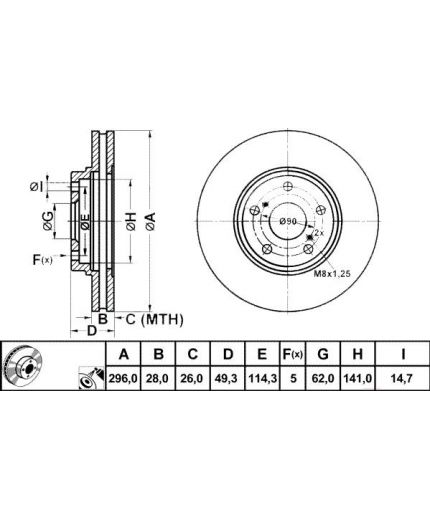 ATE Тормозной диск передний Фото 2