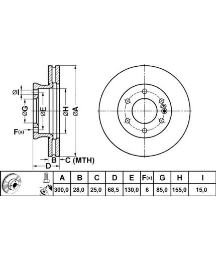 ATE Тормозной диск передний Фото 2