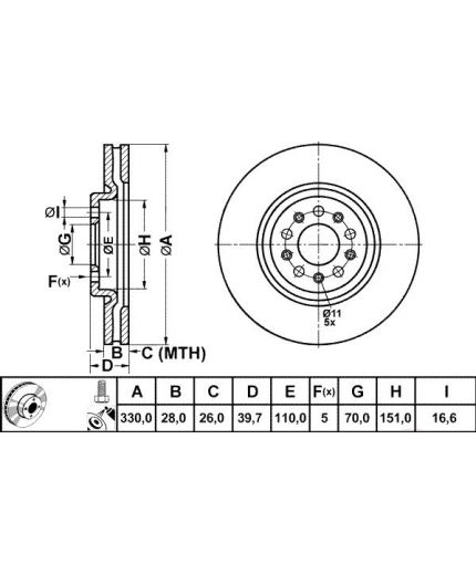 ATE Тормозной диск передний Фото 2