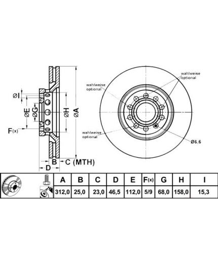 ATE Тормозной диск передний Фото 2