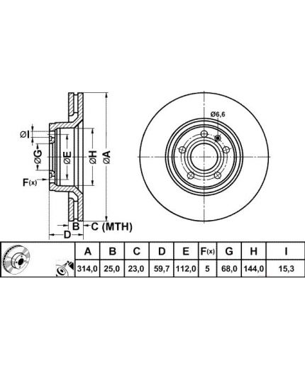 ATE Тормозной диск передний Фото 2