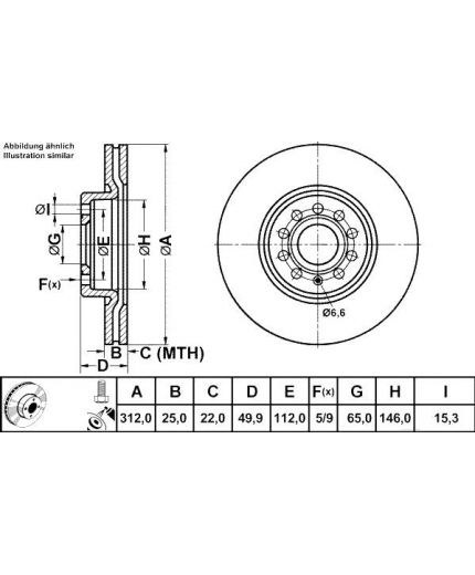 ATE Тормозной диск передний Фото 2