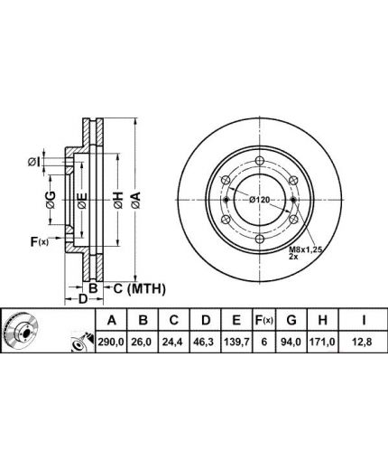 ATE Тормозной диск передний Фото 2