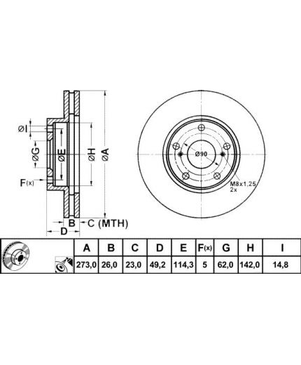 ATE Тормозной диск передний Фото 2