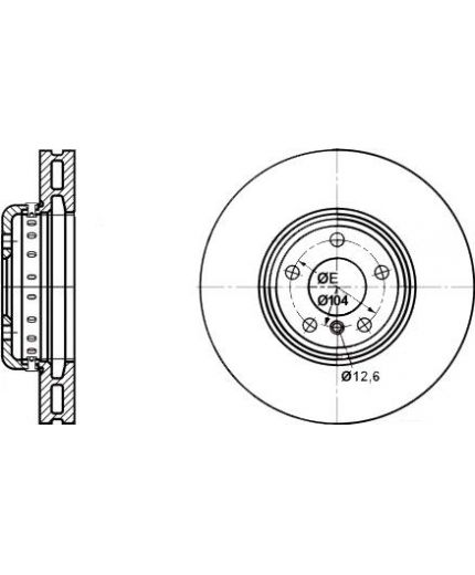 ATE Тормозной диск передний (левый, 2-секционнный) Фото 2