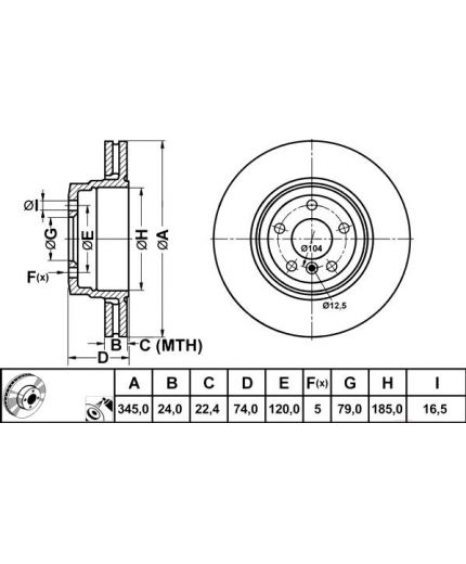 ATE Тормозной диск задний Фото 2