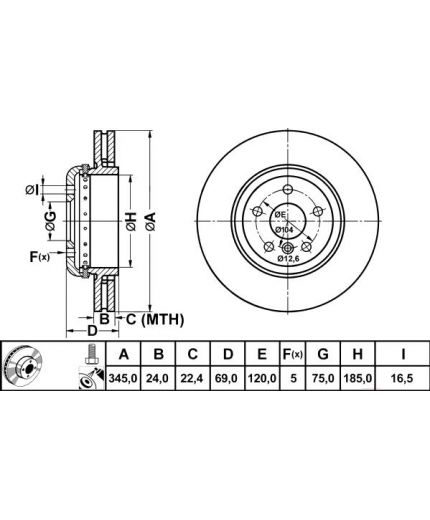 ATE Тормозной диск задний (2-секционнный) Фото 2