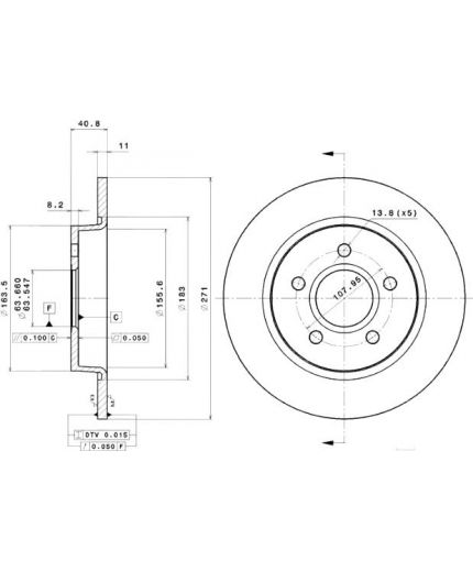 BREMBO Тормозной диск задний Фото 3