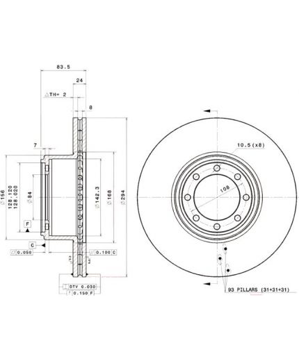 BREMBO Тормозной диск задний Фото 2