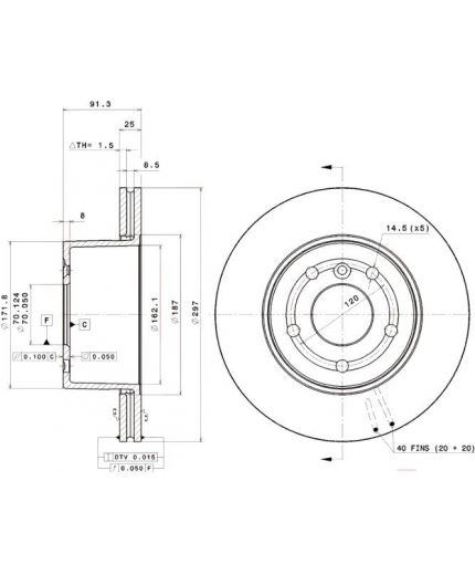 BREMBO Тормозной диск передний Фото 2