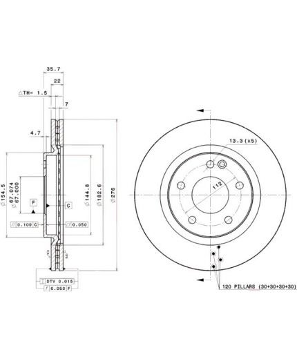 BREMBO Тормозной диск передний Фото 2