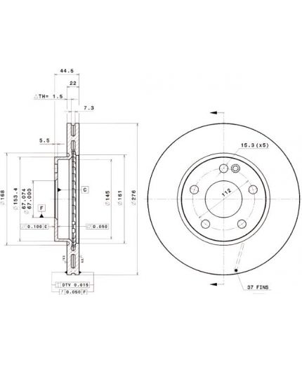 BREMBO Тормозной диск передний Фото 3
