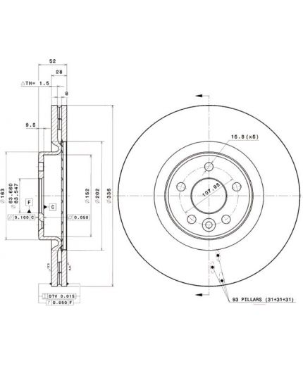 BREMBO Тормозной диск передний Фото 2